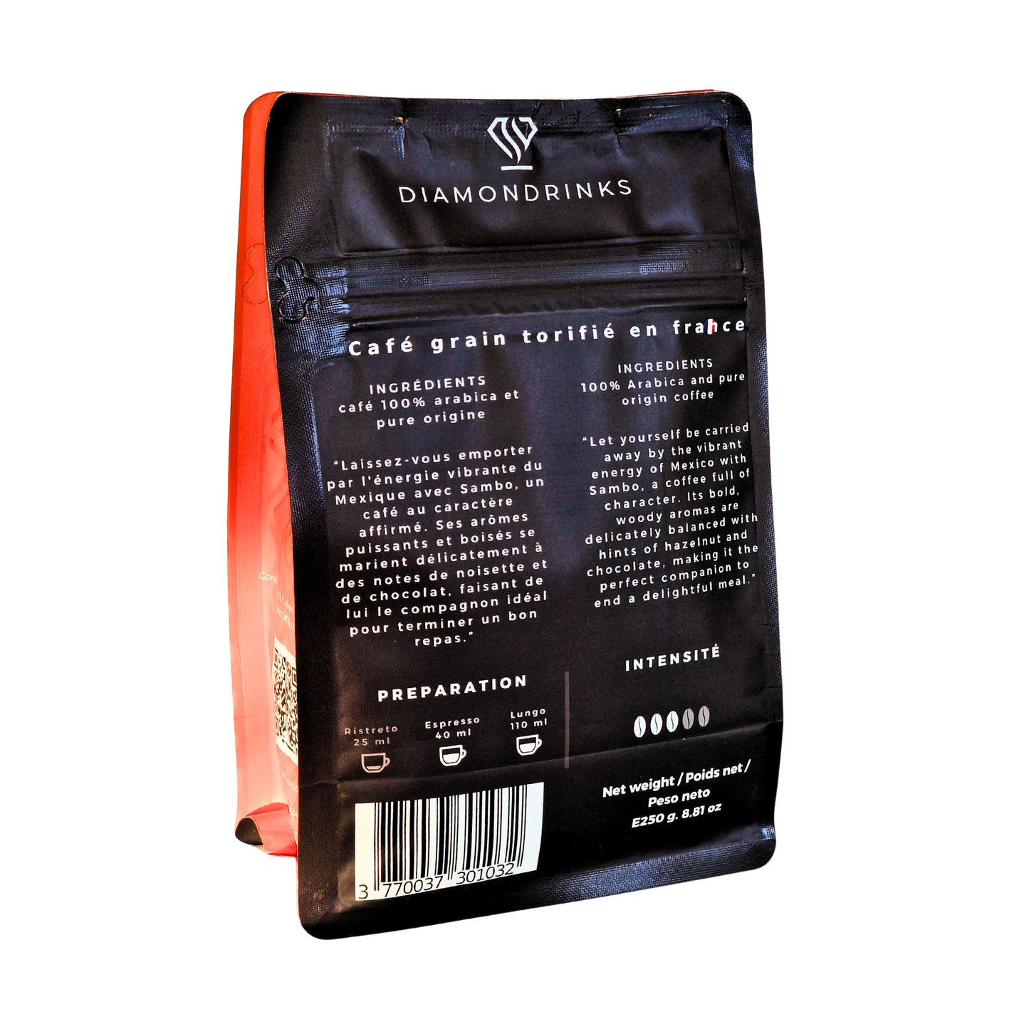 SOMBO : Café grain Méxique 250g - café Arabica Torréfaction Francaise