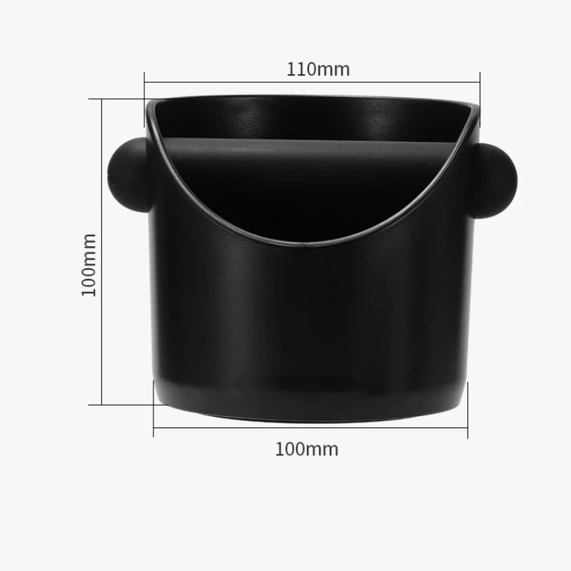 Boîte à café – Bac à déversement antidérapant pour expresso, avec barre de frappe amovible pour résidus de café.