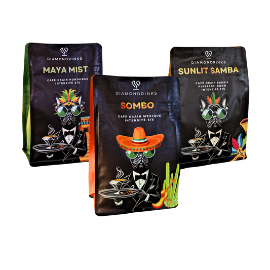 Les Trésors d'Amérique Latine - 3x250g de café grain, torréfaction artisanale Francaise