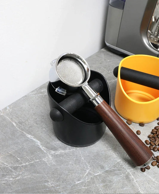 Boîte à  café – Bac à déversement antidérapant pour expresso, avec barre de frappe amovible pour résidus de café.